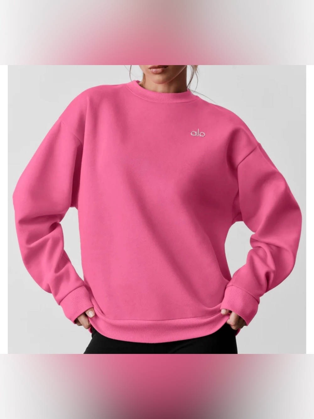 🩶ALO Yoga Accolade Crew Neck Pullover - PARADISE PINK  -  NWT🩶